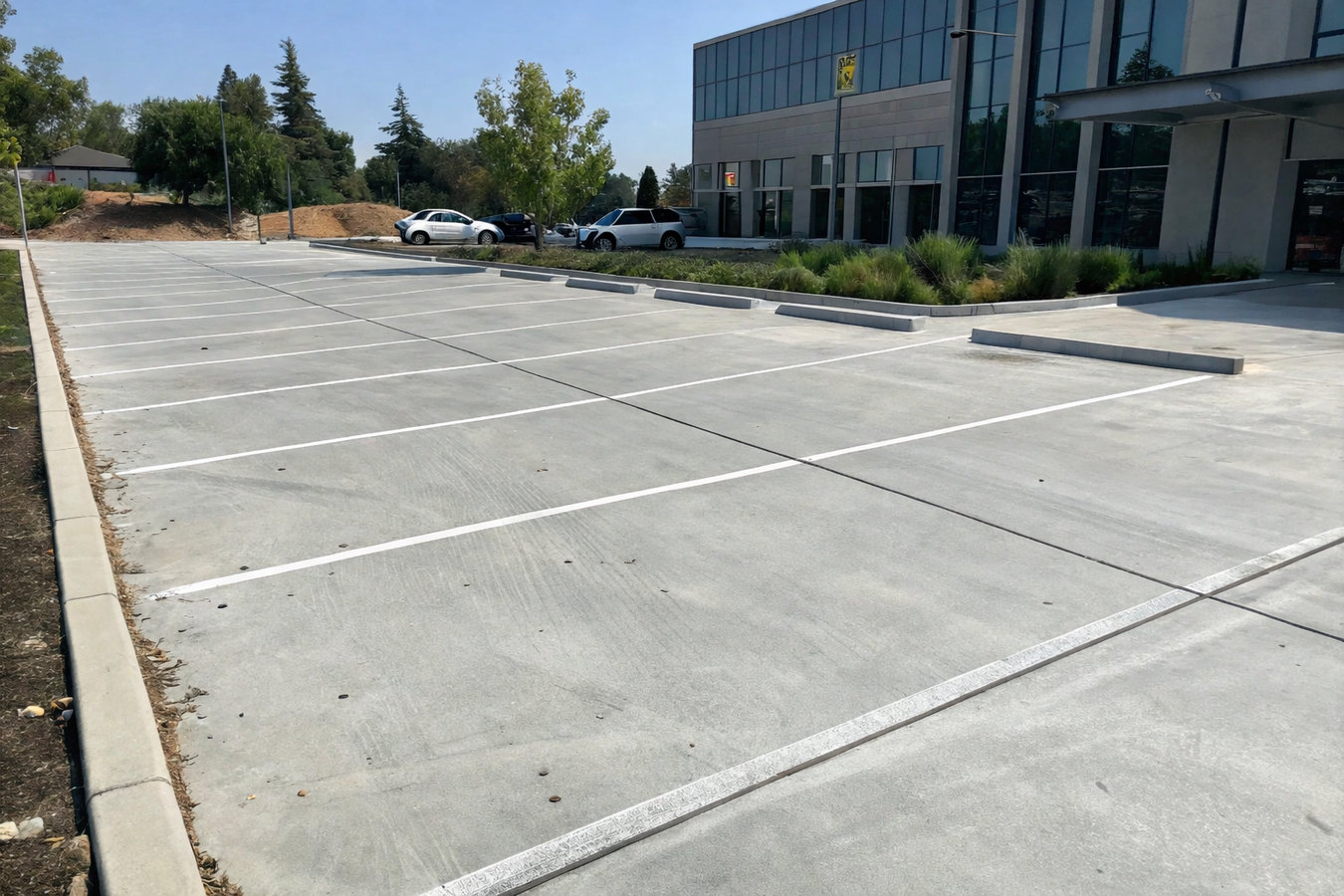 Concrete parking lot building in Atascadero, CA